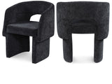 Emmet Contemporary Dining Chair - Luxe Boucle Upholstered Accent Chair with Steel Frame Support