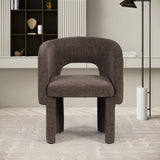 Emmet Contemporary Dining Chair - Luxe Boucle Upholstered Accent Chair with Steel Frame Support