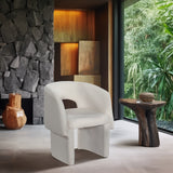 Emmet Contemporary Dining Chair - Luxe Boucle Upholstered Accent Chair with Steel Frame Support