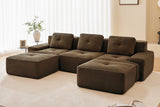 CORDELIA 117" 3-Seater Sofa with 2 Ottomans