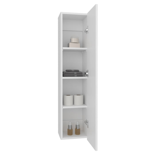 43" High One Door Wall Cabinet, Bathroom Wall Mounted Storage with 3 Adjustable Shelves, Space-Saving Vertical Organizer for Toiletries, Towels & Essentials, Modern Ready-to-Assemble Unit