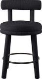 Parlor Counter Stools Set of 2 - Stylish Boucle Upholstered Seating with Solid Wood Frame & Footrest