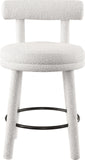 Parlor Counter Stools Set of 2 - Stylish Boucle Upholstered Seating with Solid Wood Frame & Footrest