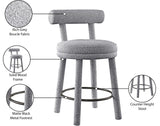 Parlor Counter Stools Set of 2 - Stylish Boucle Upholstered Seating with Solid Wood Frame & Footrest