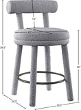 Parlor Counter Stools Set of 2 - Stylish Boucle Upholstered Seating with Solid Wood Frame & Footrest