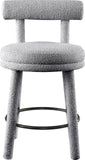Parlor Counter Stools Set of 2 - Stylish Boucle Upholstered Seating with Solid Wood Frame & Footrest