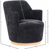 Clarita Swivel Accent Chair - Stylish Chenille Comfort with Natural Wood Base for Modern Living Spaces