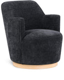 Clarita Swivel Accent Chair - Stylish Chenille Comfort with Natural Wood Base for Modern Living Spaces