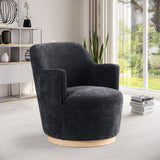 Clarita Swivel Accent Chair - Stylish Chenille Comfort with Natural Wood Base for Modern Living Spaces