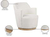 Clarita Swivel Accent Chair - Stylish Chenille Comfort with Natural Wood Base for Modern Living Spaces
