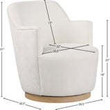 Clarita Swivel Accent Chair - Stylish Chenille Comfort with Natural Wood Base for Modern Living Spaces