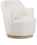 Clarita Swivel Accent Chair - Stylish Chenille Comfort with Natural Wood Base for Modern Living Spaces