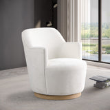 Clarita Swivel Accent Chair - Stylish Chenille Comfort with Natural Wood Base for Modern Living Spaces