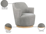 Clarita Swivel Accent Chair - Stylish Chenille Comfort with Natural Wood Base for Modern Living Spaces