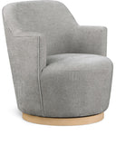 Clarita Swivel Accent Chair - Stylish Chenille Comfort with Natural Wood Base for Modern Living Spaces