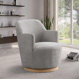 Clarita Swivel Accent Chair - Stylish Chenille Comfort with Natural Wood Base for Modern Living Spaces