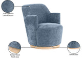 Clarita Swivel Accent Chair - Stylish Chenille Comfort with Natural Wood Base for Modern Living Spaces