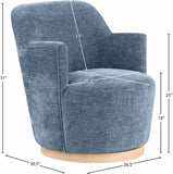 Clarita Swivel Accent Chair - Stylish Chenille Comfort with Natural Wood Base for Modern Living Spaces