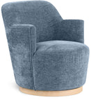 Clarita Swivel Accent Chair - Stylish Chenille Comfort with Natural Wood Base for Modern Living Spaces