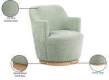 Clarita Swivel Accent Chair - Stylish Chenille Comfort with Natural Wood Base for Modern Living Spaces