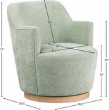 Clarita Swivel Accent Chair - Stylish Chenille Comfort with Natural Wood Base for Modern Living Spaces