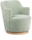 Clarita Swivel Accent Chair - Stylish Chenille Comfort with Natural Wood Base for Modern Living Spaces