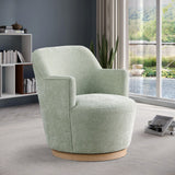Clarita Swivel Accent Chair - Stylish Chenille Comfort with Natural Wood Base for Modern Living Spaces