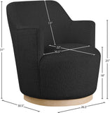 Clarita Swivel Accent Chair - Stylish Chenille Comfort with Natural Wood Base for Modern Living Spaces