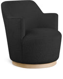 Clarita Swivel Accent Chair - Stylish Chenille Comfort with Natural Wood Base for Modern Living Spaces