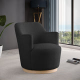 Clarita Swivel Accent Chair - Stylish Chenille Comfort with Natural Wood Base for Modern Living Spaces