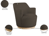Clarita Swivel Accent Chair - Stylish Chenille Comfort with Natural Wood Base for Modern Living Spaces
