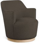 Clarita Swivel Accent Chair - Stylish Chenille Comfort with Natural Wood Base for Modern Living Spaces