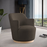 Clarita Swivel Accent Chair - Stylish Chenille Comfort with Natural Wood Base for Modern Living Spaces
