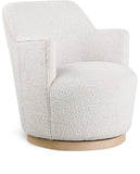 Clarita Swivel Accent Chair - Stylish Chenille Comfort with Natural Wood Base for Modern Living Spaces