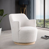 Clarita Swivel Accent Chair - Stylish Chenille Comfort with Natural Wood Base for Modern Living Spaces