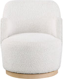 Clarita Swivel Accent Chair - Stylish Chenille Comfort with Natural Wood Base for Modern Living Spaces