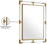 Ghost Rectangular Acrylic Mirror - Contemporary Brushed Gold Design for Elegant Home Decor Style