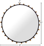 Raven Mirror – Stunning Contemporary Round Design with Brushed Gold Accents for Modern Décor