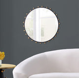 Raven Mirror – Stunning Contemporary Round Design with Brushed Gold Accents for Modern Décor