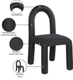 Amari Vegan Leather and Boucle Fabric Upholstered Dining Chair (Set of 2)