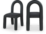 Amari Vegan Leather and Boucle Fabric Upholstered Dining Chair (Set of 2)