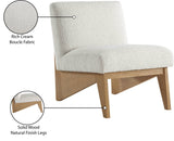 Chapman Cream Boucle Fabric Accent Chair - Elegant Comfort for Living Room, Bedroom, or Dorm Space