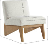 Chapman Cream Boucle Fabric Accent Chair - Elegant Comfort for Living Room, Bedroom, or Dorm Space