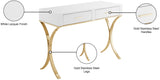 Monroe Contemporary Vanity/Desk/Console Table with Gold Stainless Steel Legs - Stylish Versatility