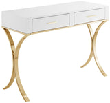 Monroe Contemporary Vanity/Desk/Console Table with Gold Stainless Steel Legs - Stylish Versatility
