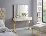 Monroe Contemporary Vanity/Desk/Console Table with Gold Stainless Steel Legs - Stylish Versatility