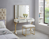 Monroe Contemporary Vanity/Desk/Console Table with Gold Stainless Steel Legs - Stylish Versatility