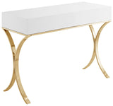 Monroe Contemporary Vanity/Desk/Console Table with Gold Stainless Steel Legs - Stylish Versatility