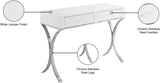 Monroe Contemporary Vanity/Desk/Console Table with Elegant Chrome Legs and Chic White Finish