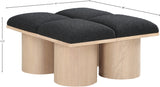 Pavilion Bench: Art Deco-Inspired Seating with Luxurious Cushion and Elegant Oak Veneer Finish